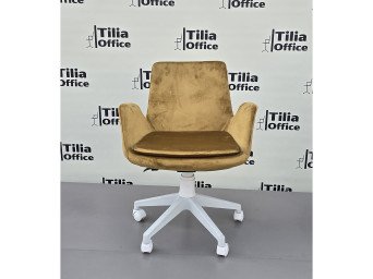 Maki Çalışma ve Çocuk Koltuğu Beyaz Ayak Hardal